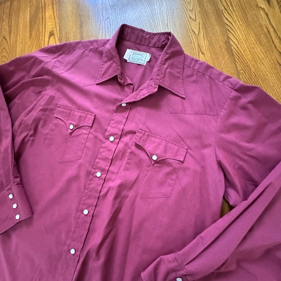 Vintage H‎ Bar C California Ranchwear Long Sleeve Pearl Snap Western Shirt Sz 17 - Picture 1 of 6